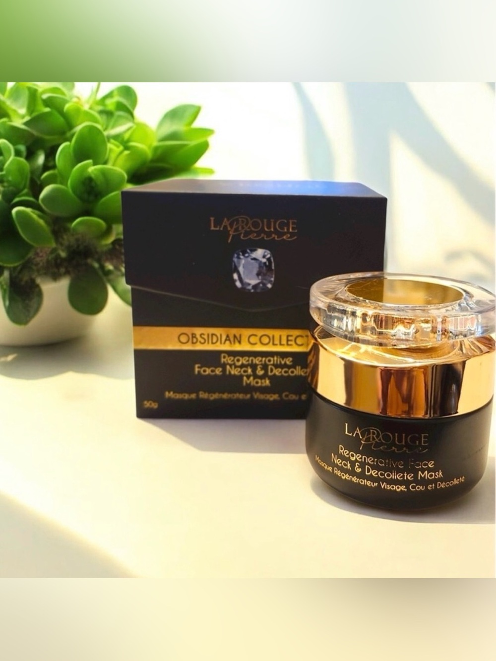 Regenerative Face, Neck/Decollete Mask-La Rouge Pierre Obsidian Collection